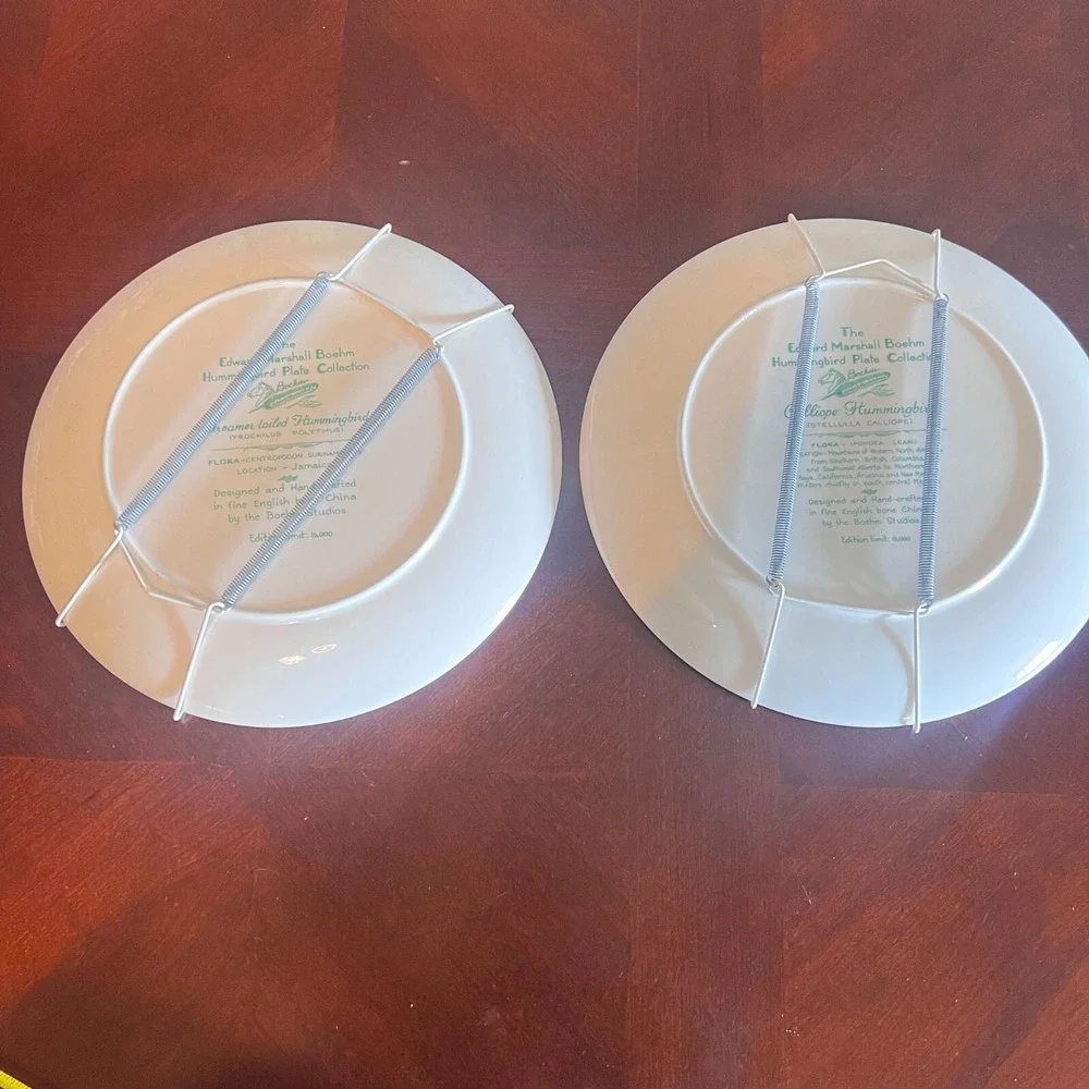 vintage Edward Marshall Boehm Hummingbird Plate Collection Calliope & polytmus